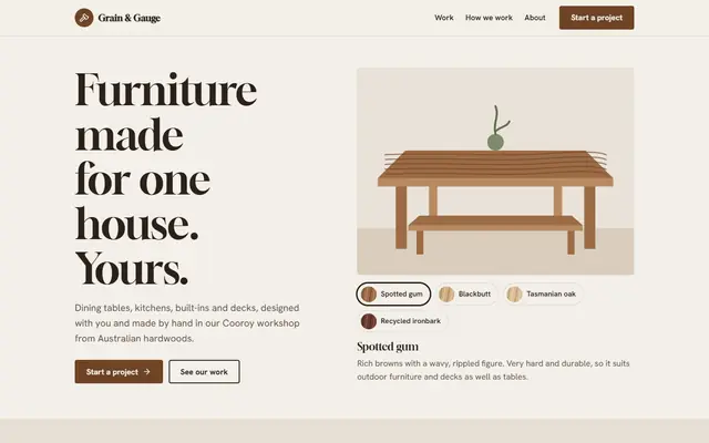 The Grain & Gauge example website