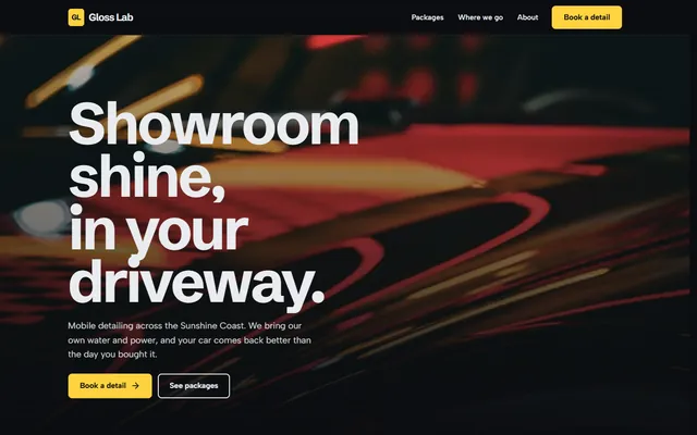 The Gloss Lab example website