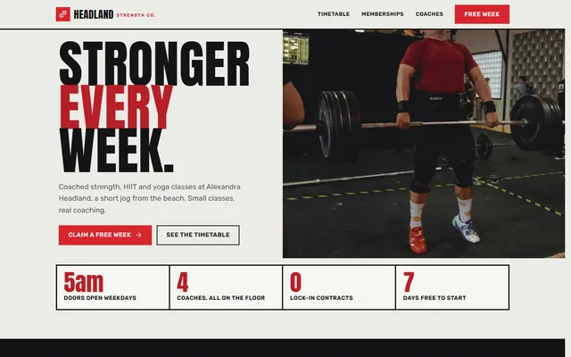 The Headland Strength Co. example website
